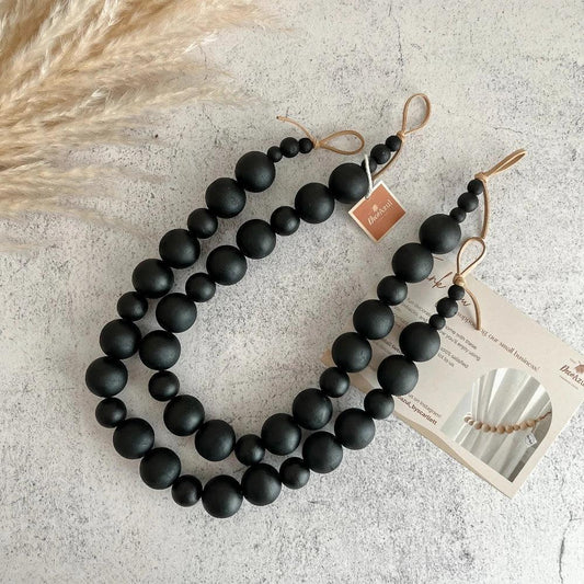 Black curtain tie backs - Deco Azul