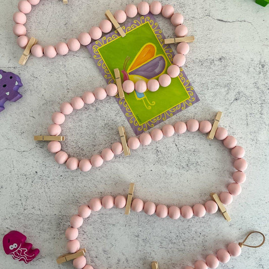 Photo display with 12 clothespins - Deco Azul