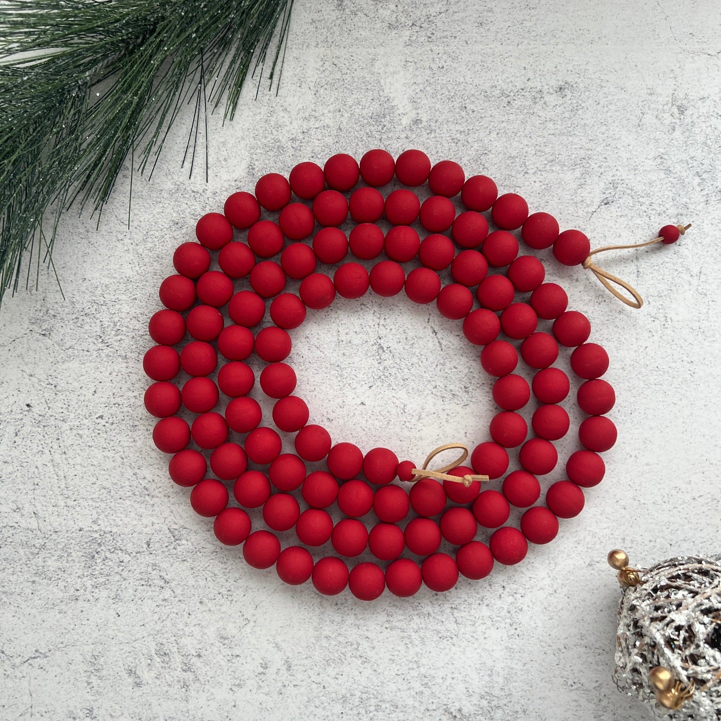 Red Christmas Tree Garland, Mantel Garland - Deco Azul