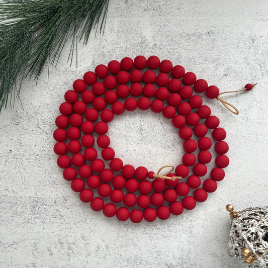 Red Christmas Tree Garland, Mantel Garland - Deco Azul