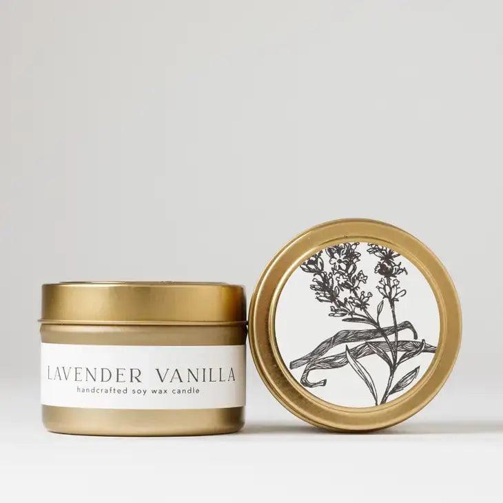 Lavender Vanilla Tin Soy Candle - Deco Azul