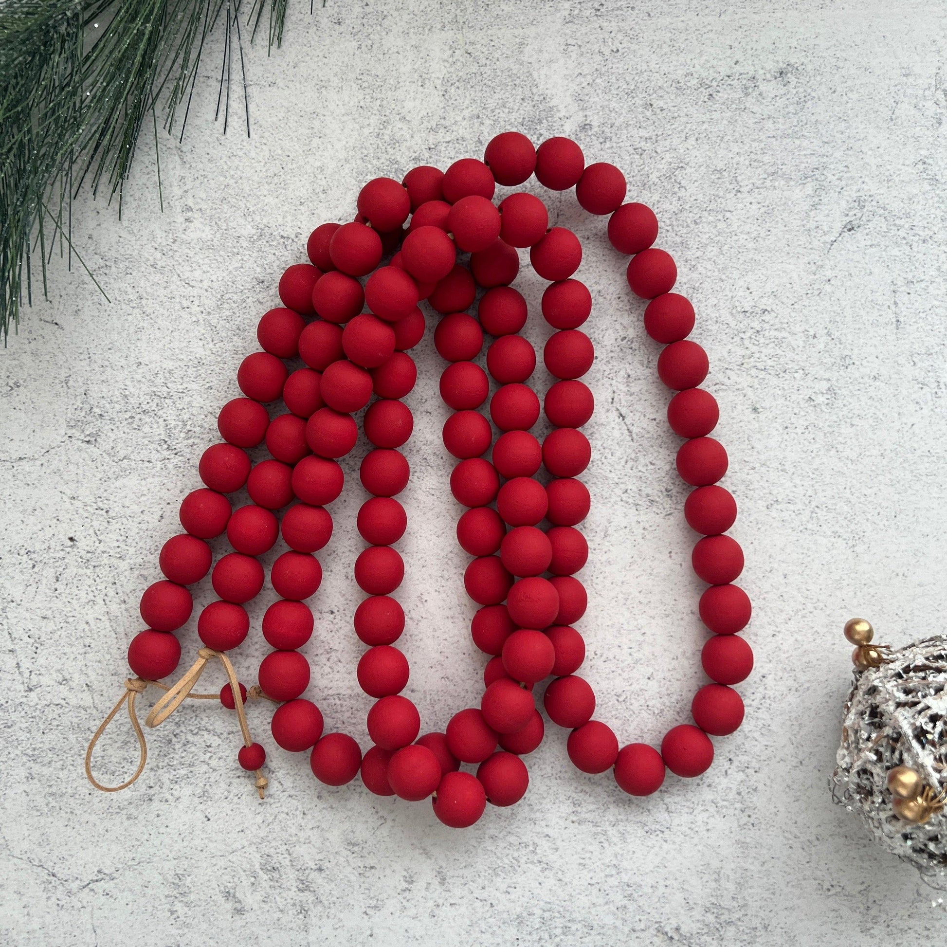 Red Christmas Tree Garland, Mantel Garland - Deco Azul