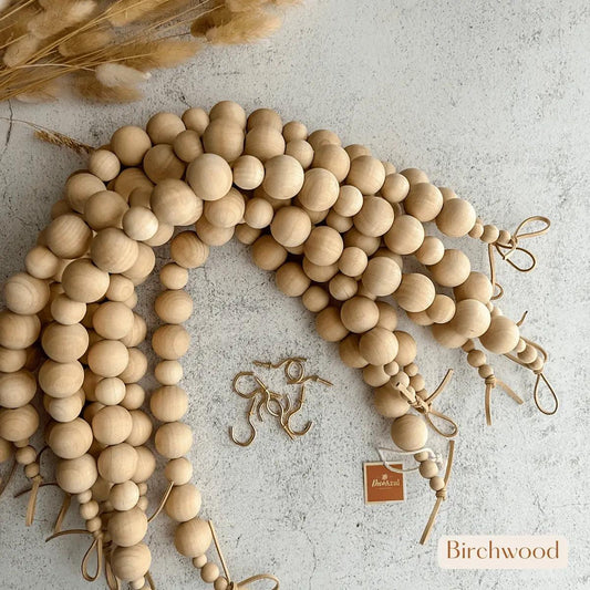 Wood bead curtain tiebacks - Deco Azul