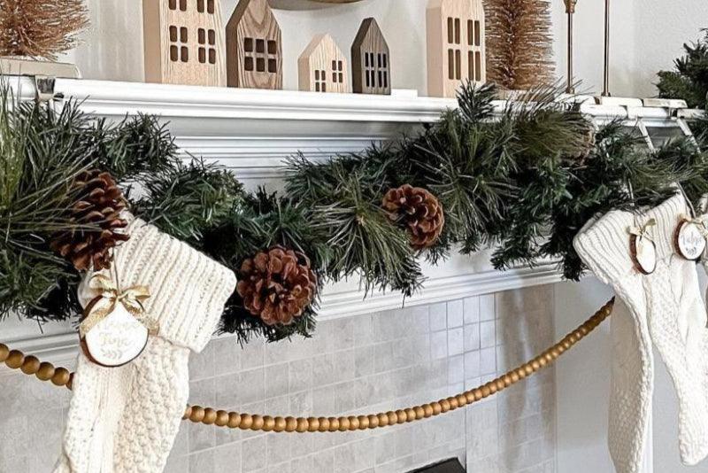Gold Christmas Tree Garland, Mantel Garland - Deco Azul