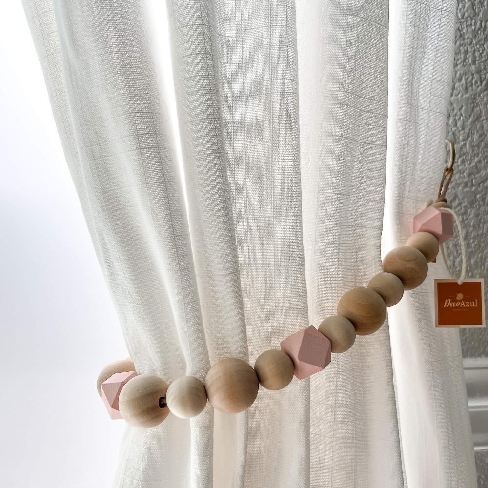 Boho curtain tiebacks with accent beads - Deco Azul