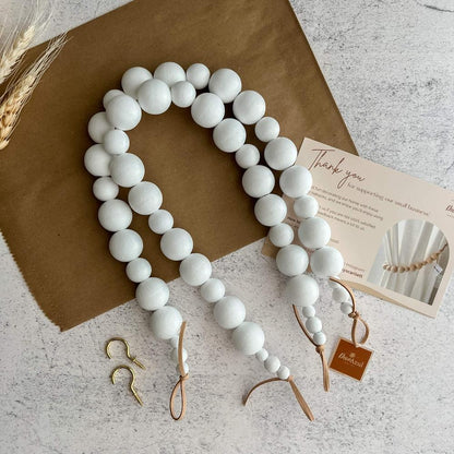 white curtain tiebacks