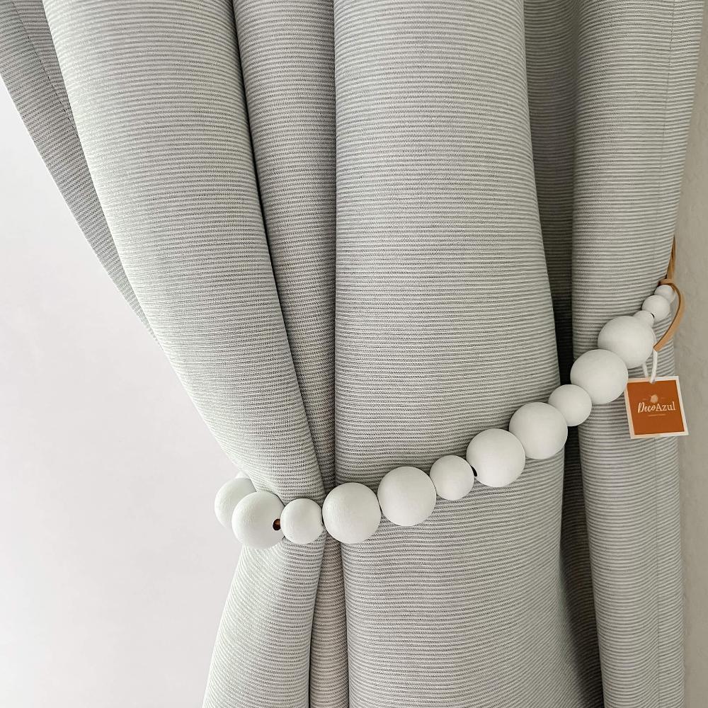 White curtain tiebacks - Deco Azul