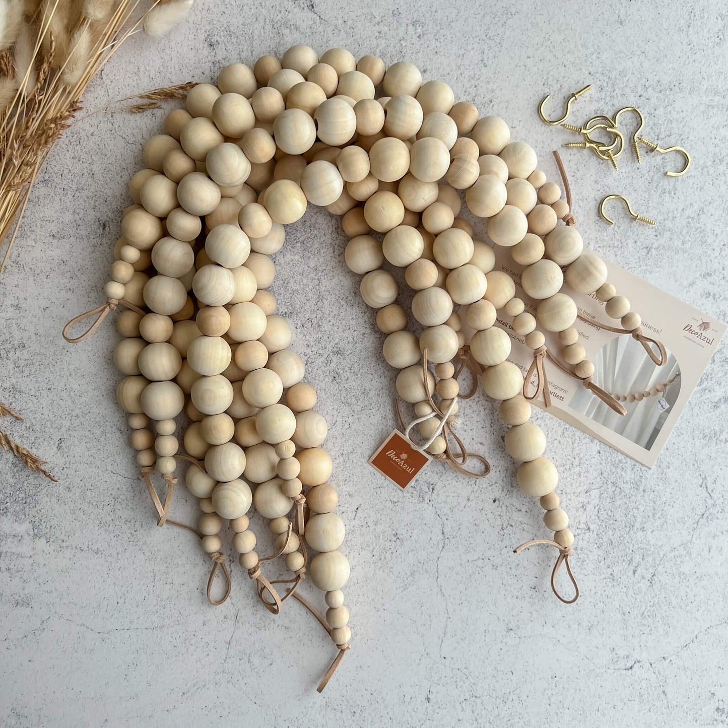 Wood bead Curtain tiebacks