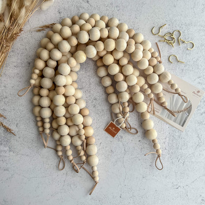Wood bead Curtain tiebacks