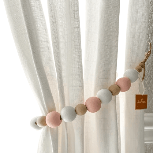 Pink curtain tiebacks - Deco Azul